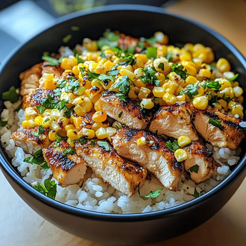 A bowl of chicken and rice.