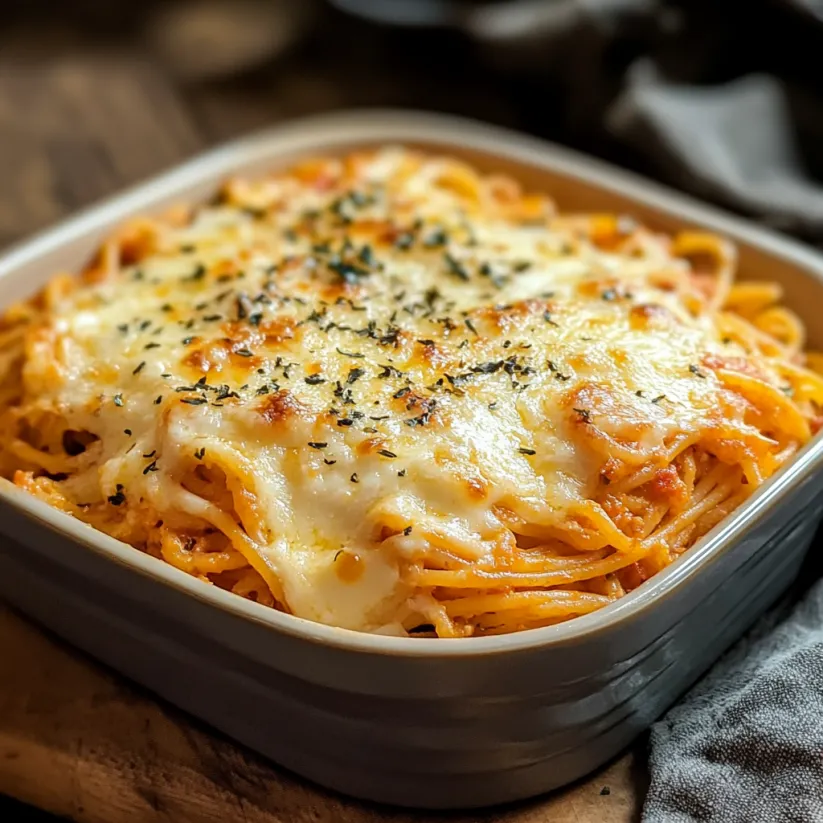 A dish of spaghetti with cheese and sauce.