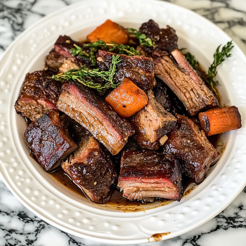 A plate of slow cooker short ribs.