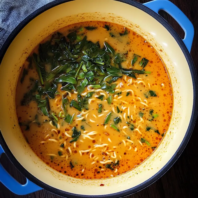 A bowl of soup with noodles and vegetables.