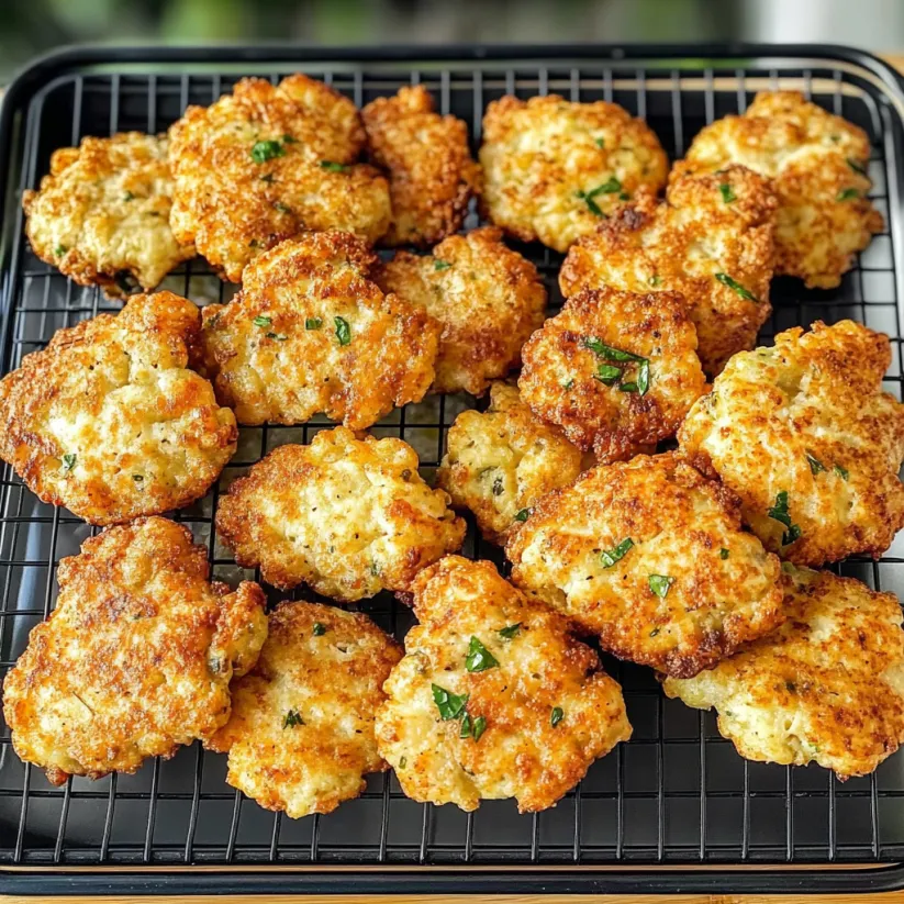 A tray of chicken fritters.