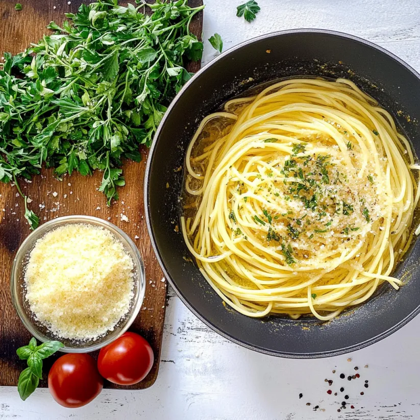 A bowl of spaghetti with tomatoes and basil.