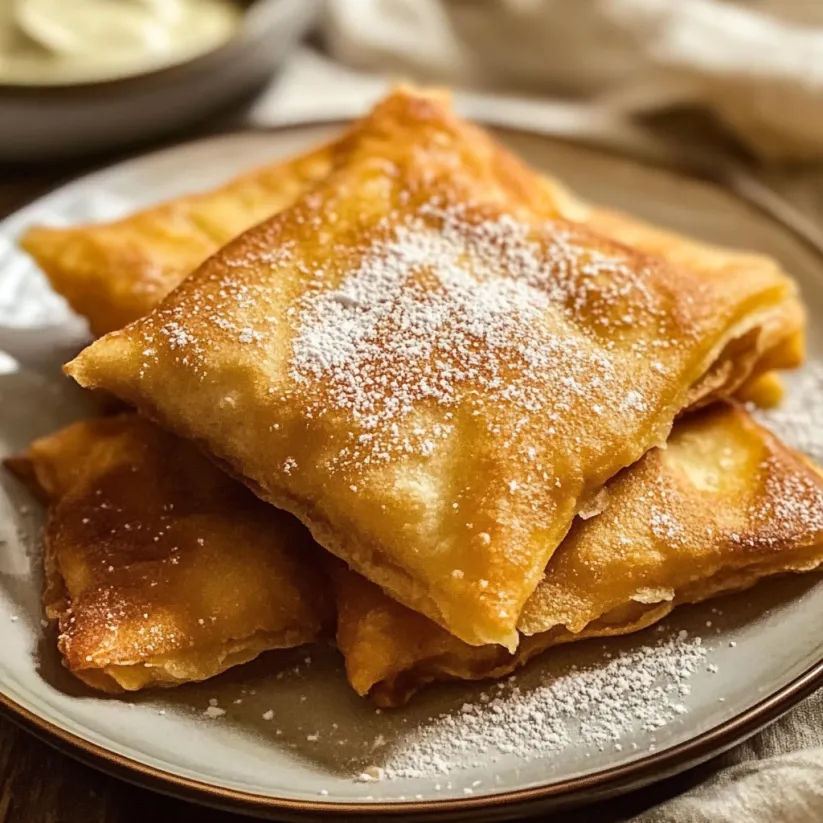 A plate of food with powdered sugar on it.