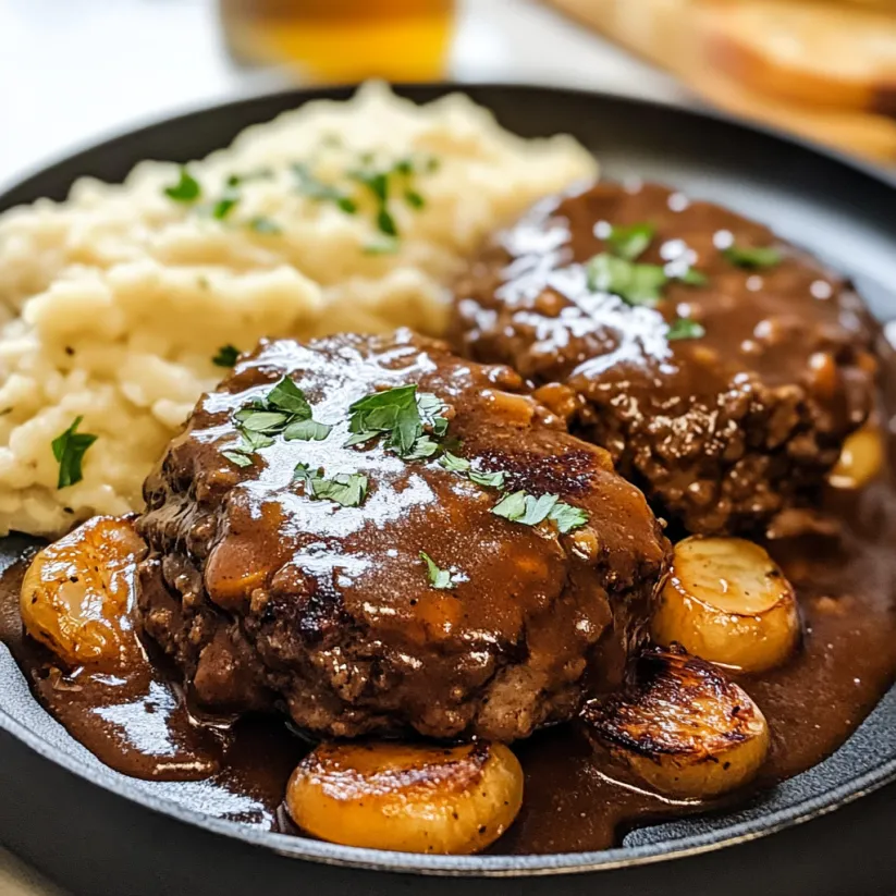 A plate of food with meat and potatoes.