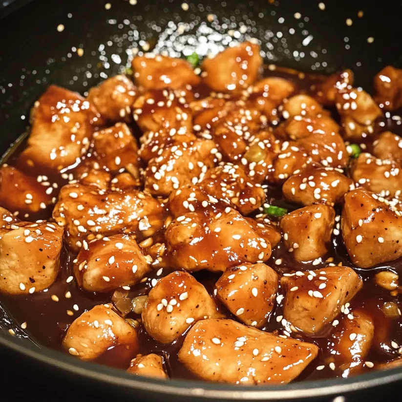 A bowl of teriyaki chicken.