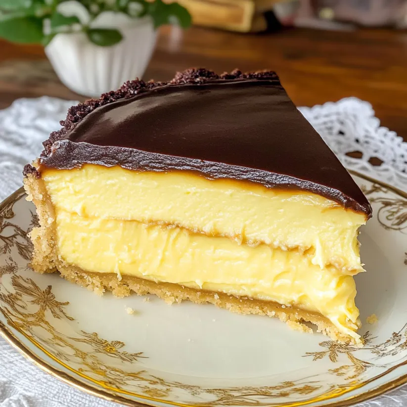 A slice of Boston Cream Pie.