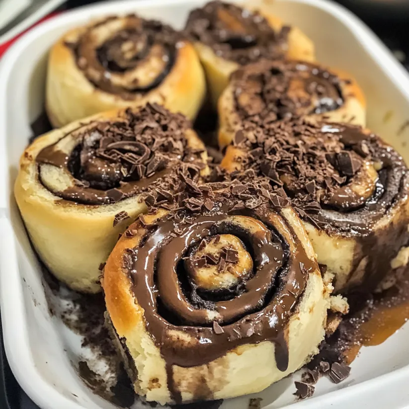 Chocolate espresso rolls in a bowl.