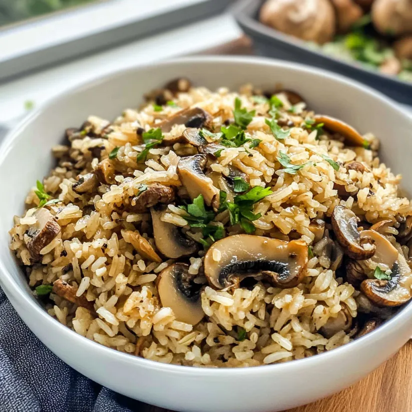 A bowl of mushroom rice.