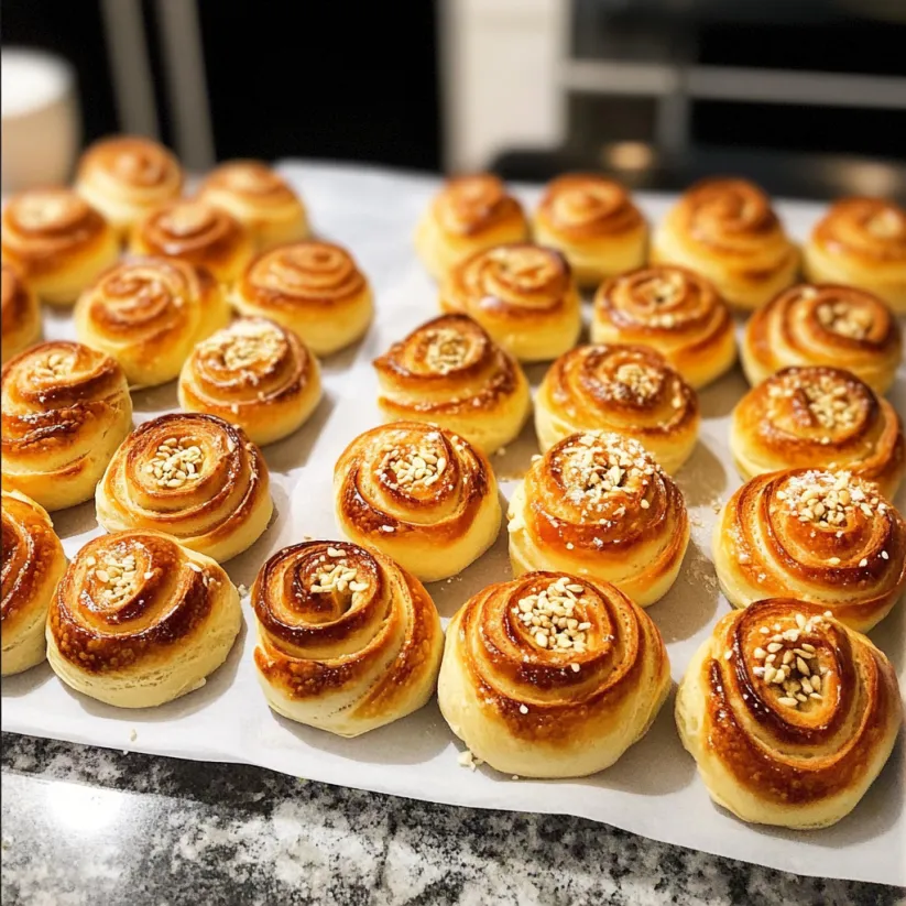 A tray of Finnish cardamom rolls.