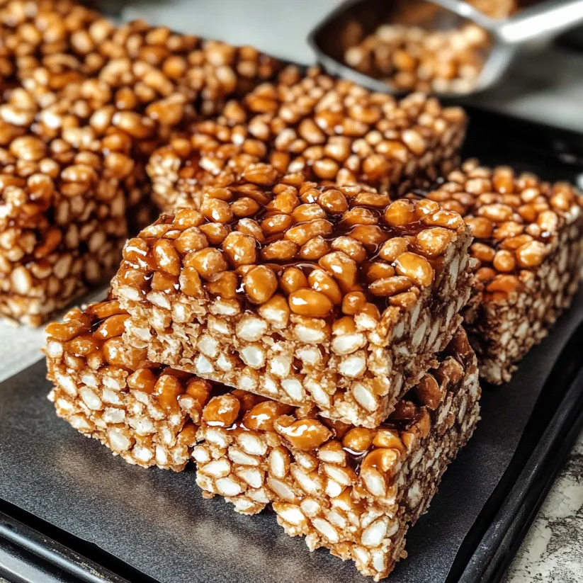 A stack of puffed wheat squares.