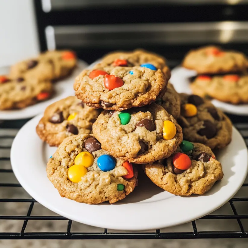 A plate of Monster Cookies.