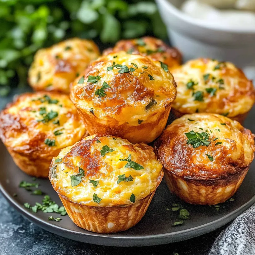 A plate of muffins with green toppings.