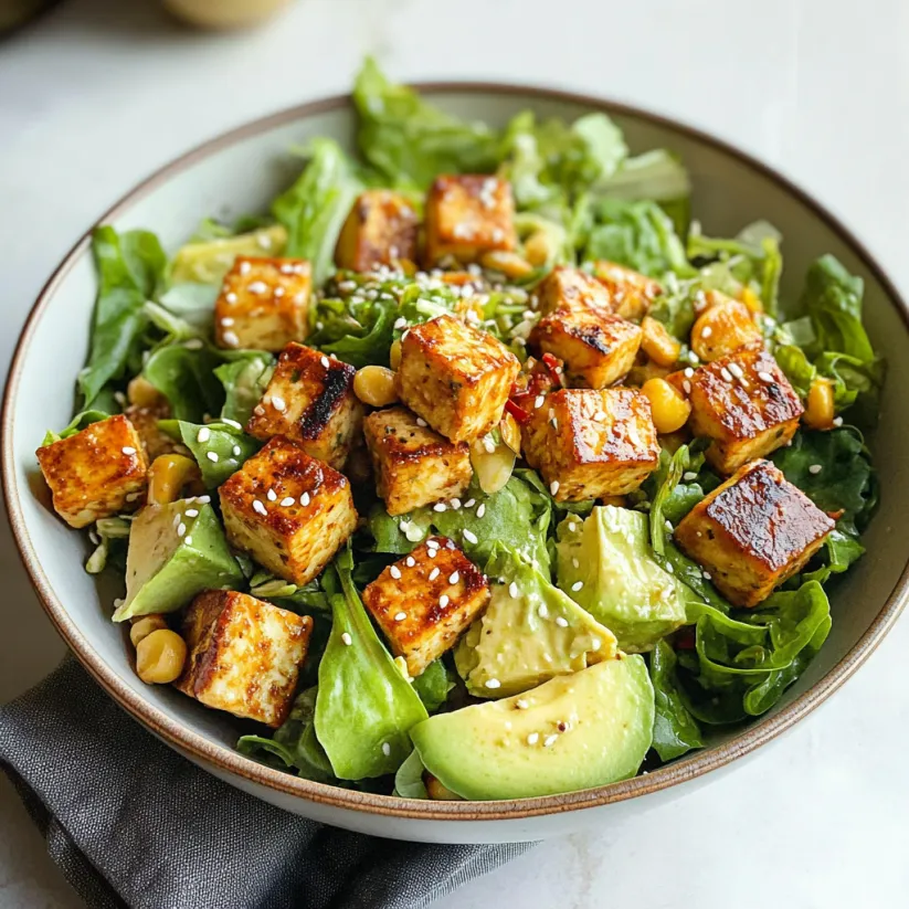 A bowl of high-protein vegan salad.