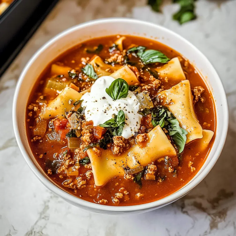 A bowl of soup with pasta and white cheese.