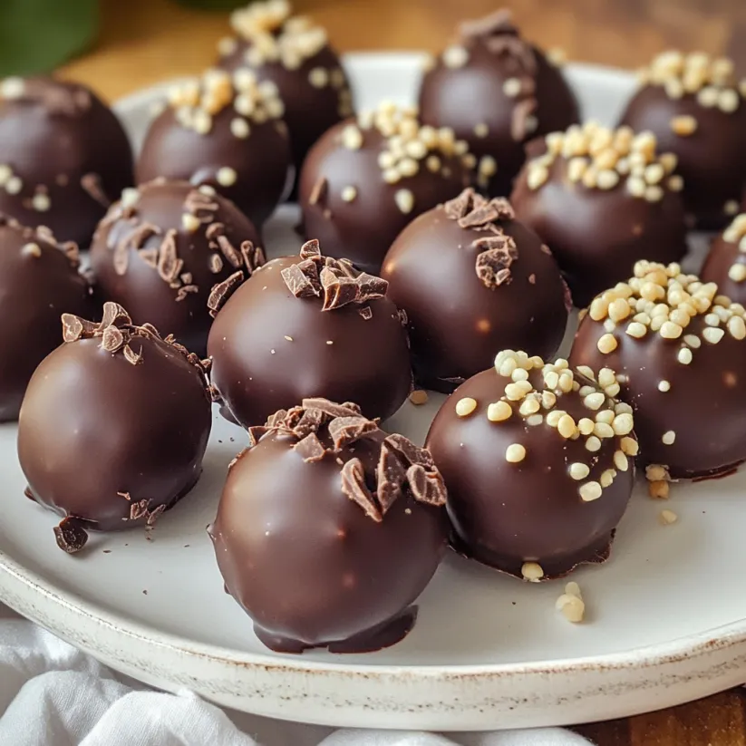 A plate of chocolate covered grapes.