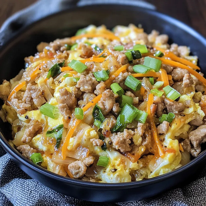 A bowl of food with meat and vegetables.
