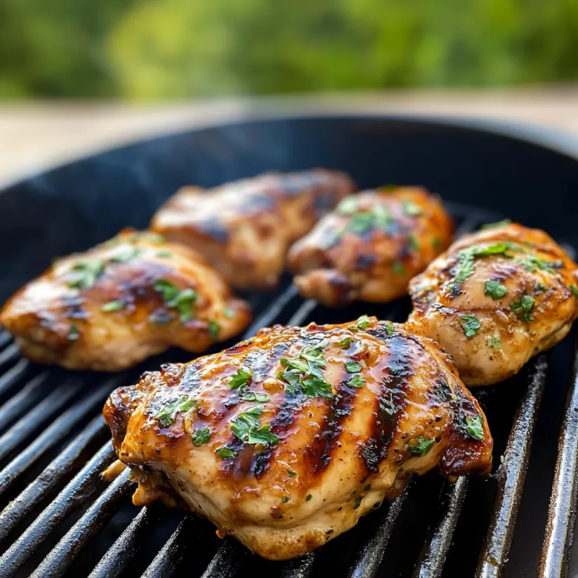 Chicken marinated in a spicy sauce.