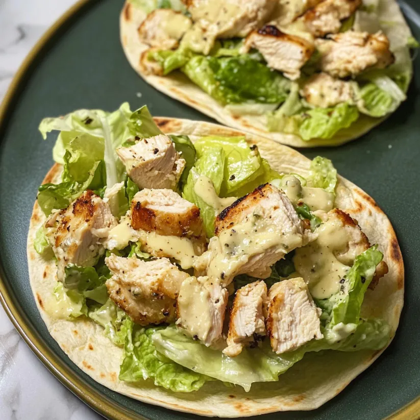 Two wraps filled with chicken, lettuce, and cheese.