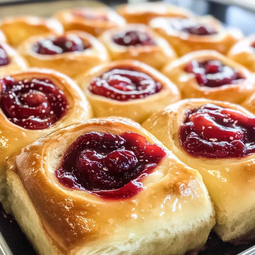 A tray of cherry rolls.