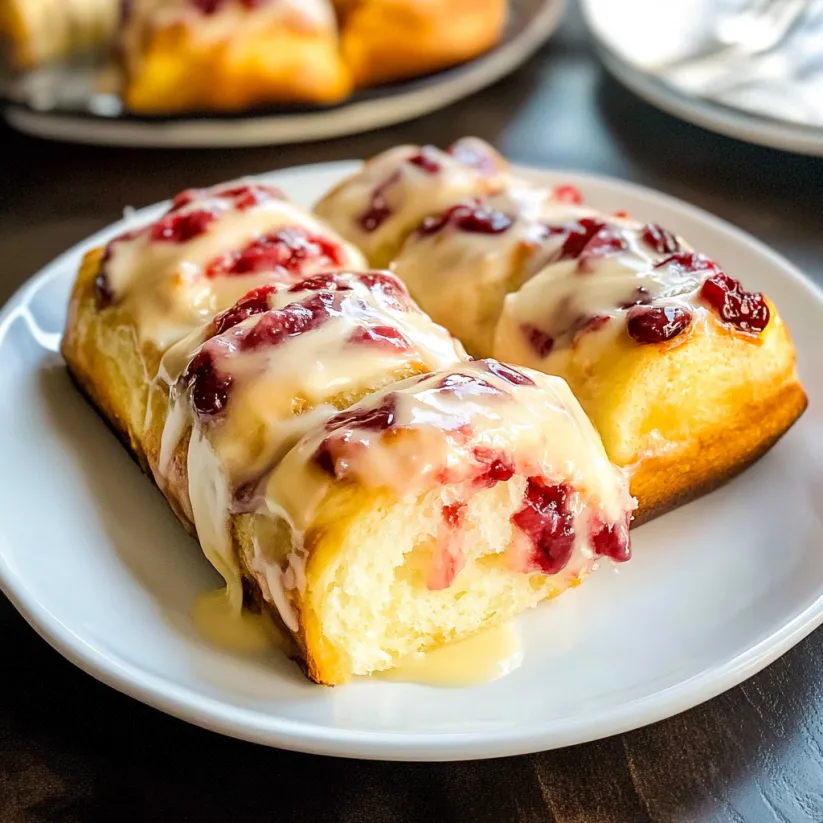 A plate of cherry rolls.