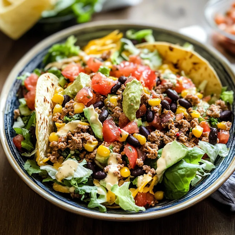 A bowl of healthy taco salad.