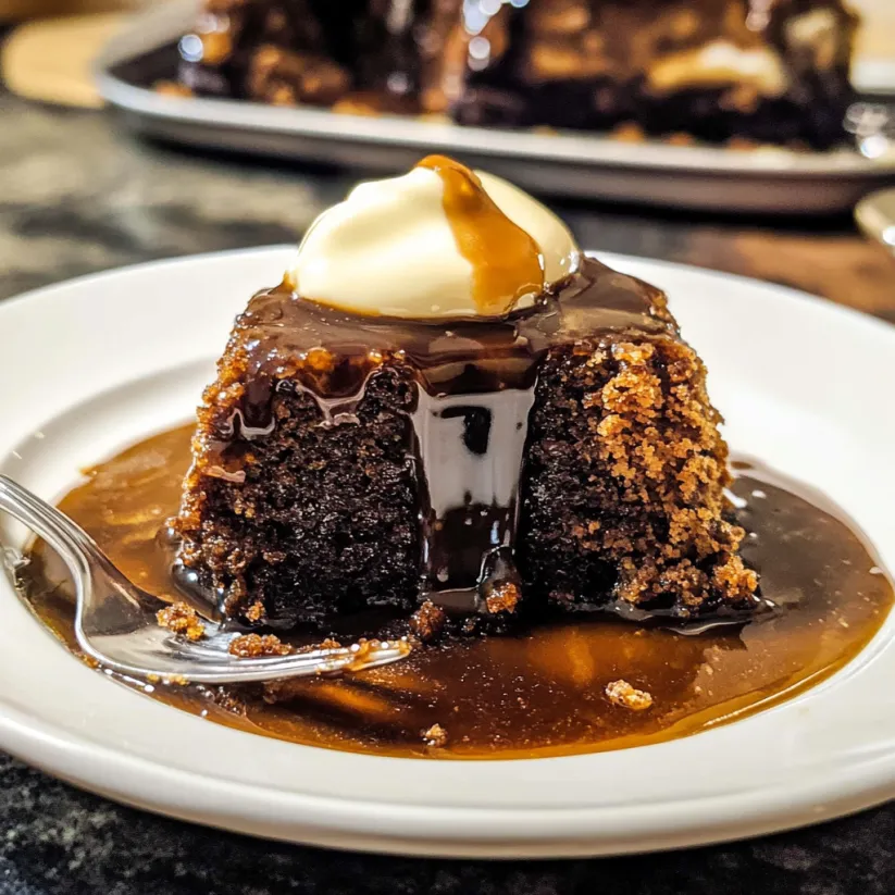 A plate of Sticky Toffee Pudding.