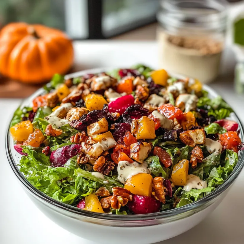 A salad with a variety of fruits and vegetables.