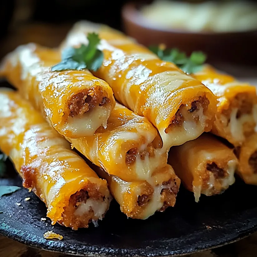 A plate of cheesy taco sticks.