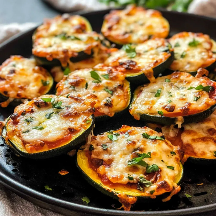 A plate of zucchini pizza bites.