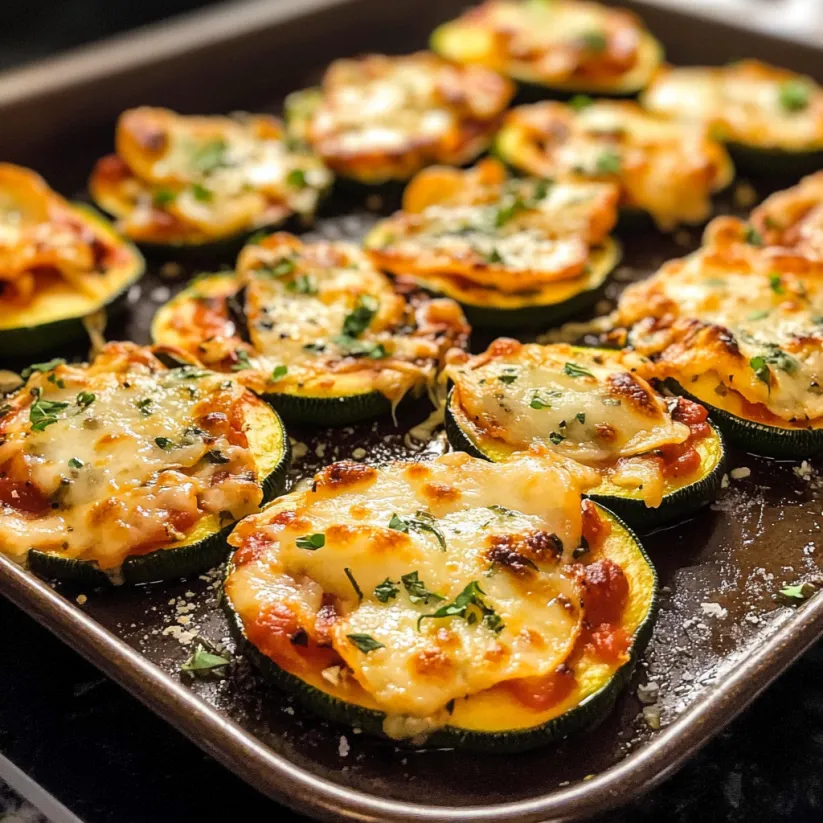 A pan of zucchini pizza bites.