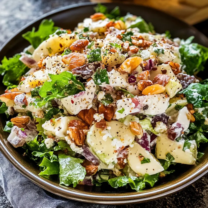 A bowl of Waldorf salad.