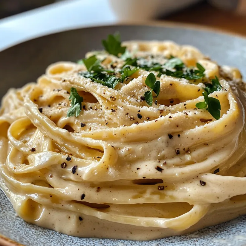 A bowl of pasta with cheese and herbs on top.