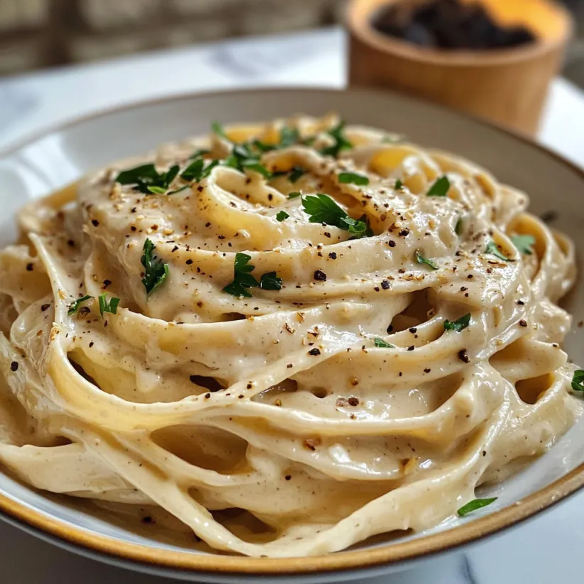 A bowl of pasta with a spoon in it.