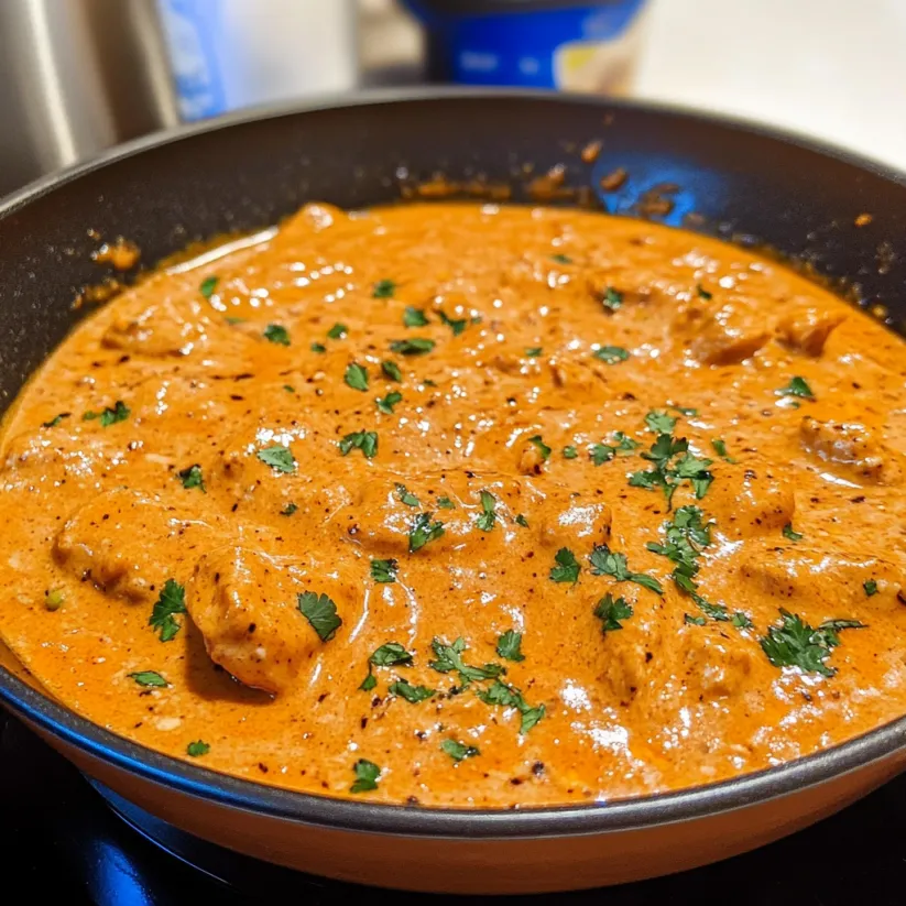 A bowl of food with a green herb on top.