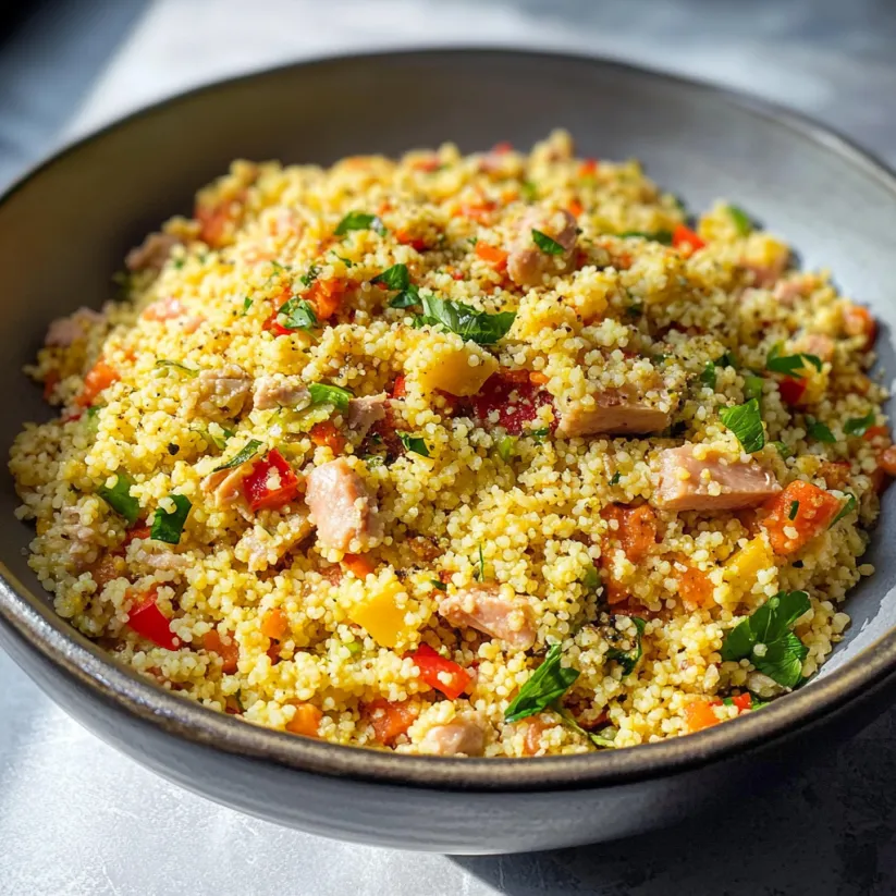 A bowl of rice and meat.