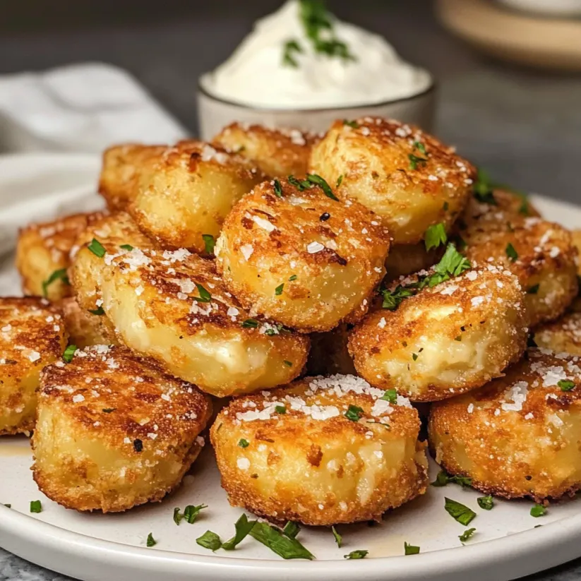 A plate of potato cheese croquettes.