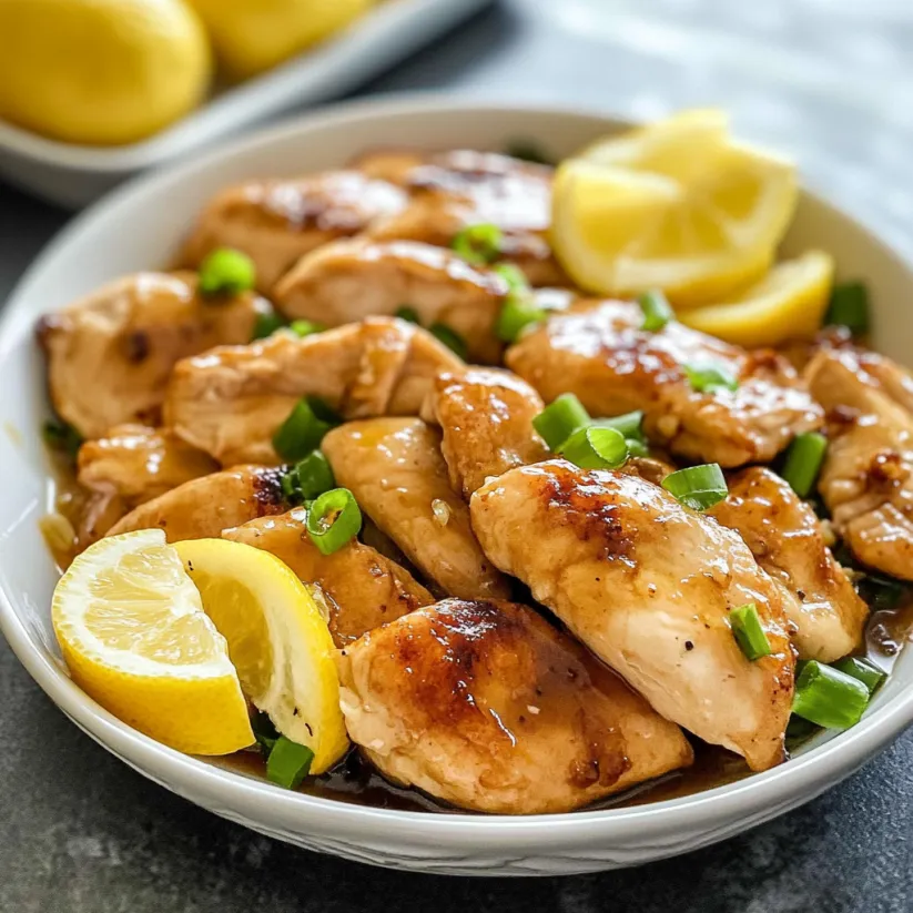 A bowl of Chinese Lemon Chicken.