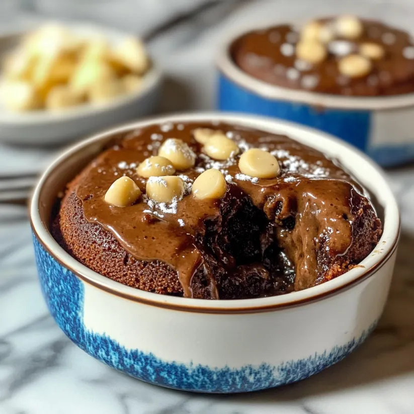 A single serving of molten lava cake.