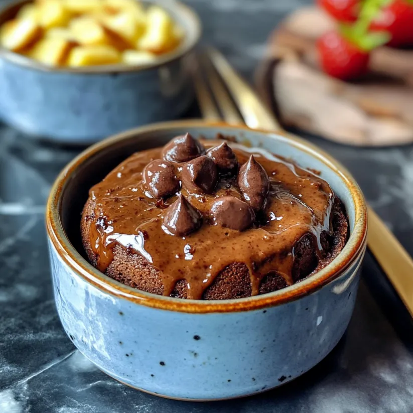 A single serving of molten lava cake.