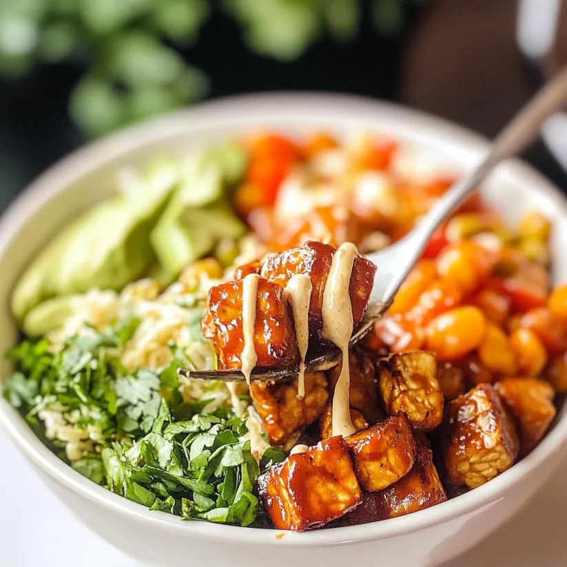 A bowl of BBQ Tempeh.