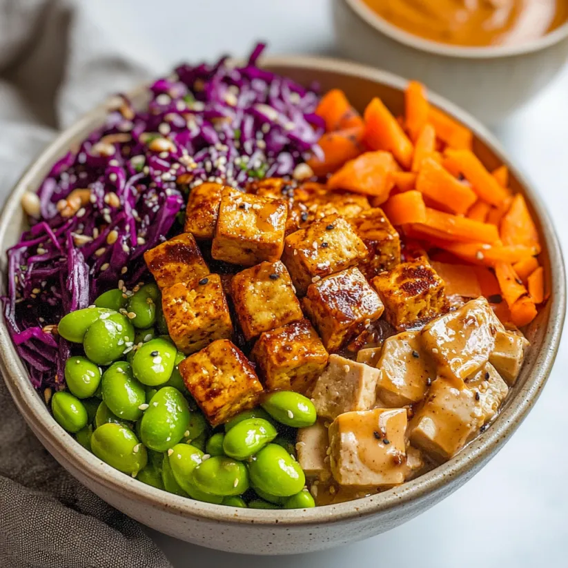 A bowl of vegetables and tofu.