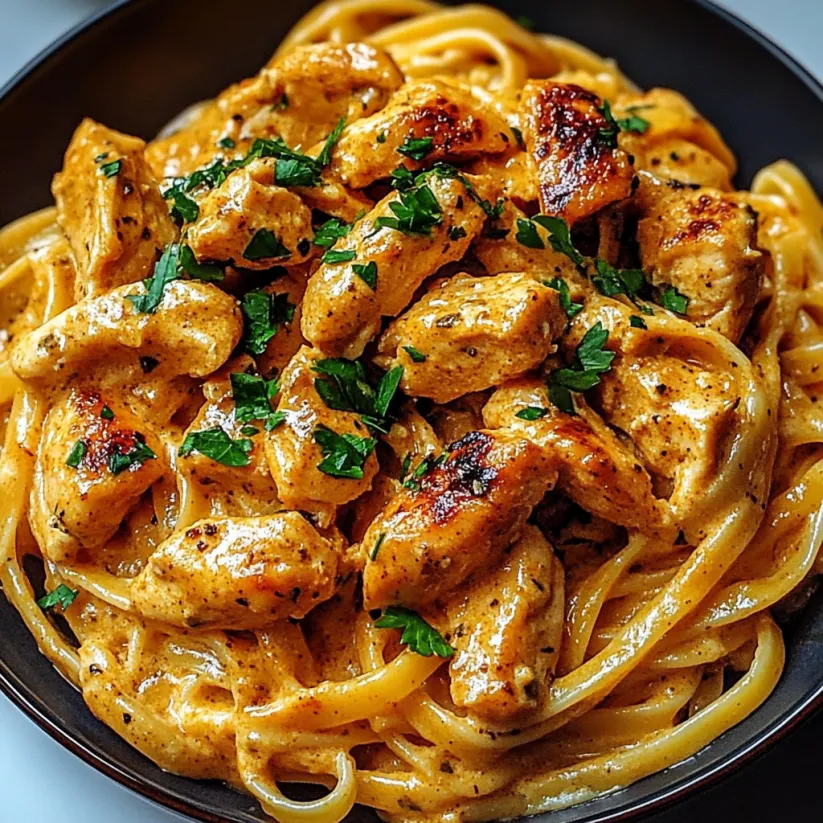 A bowl of chicken and noodles.