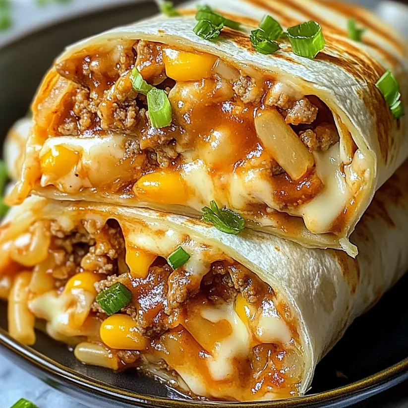 A homemade big mac wrap with cheese and corn.