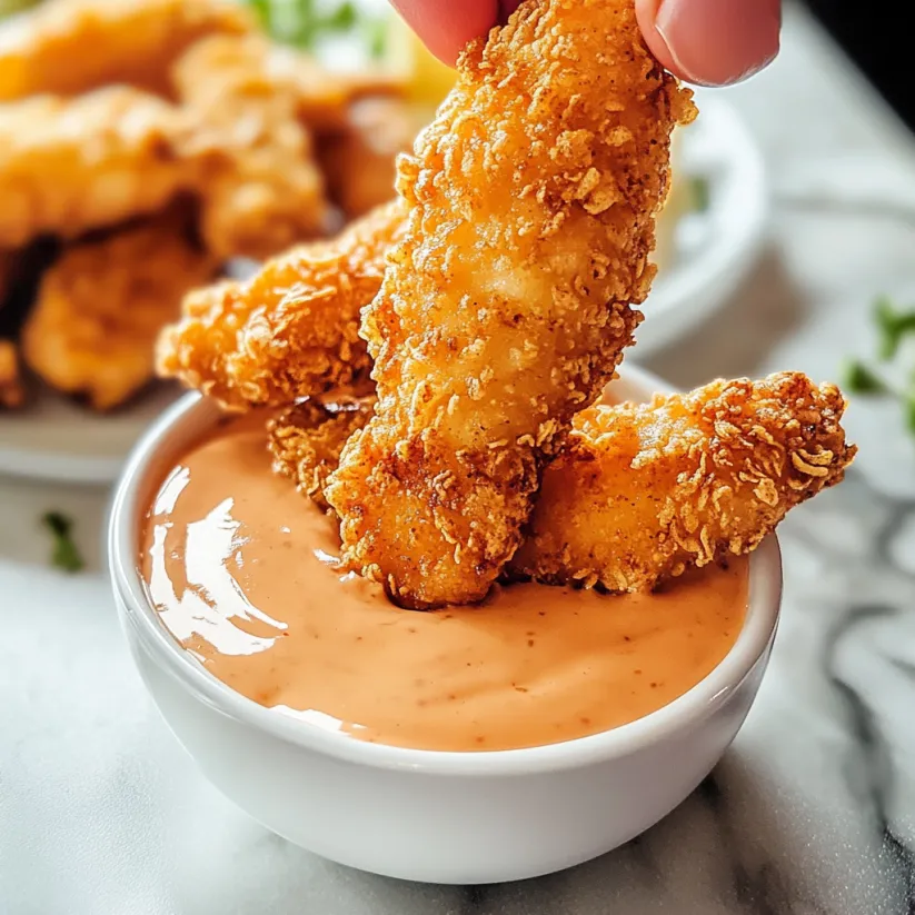 A person is holding a piece of chicken.