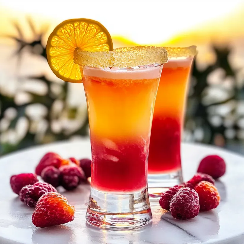 Two glasses of Grenadine Sunrise.