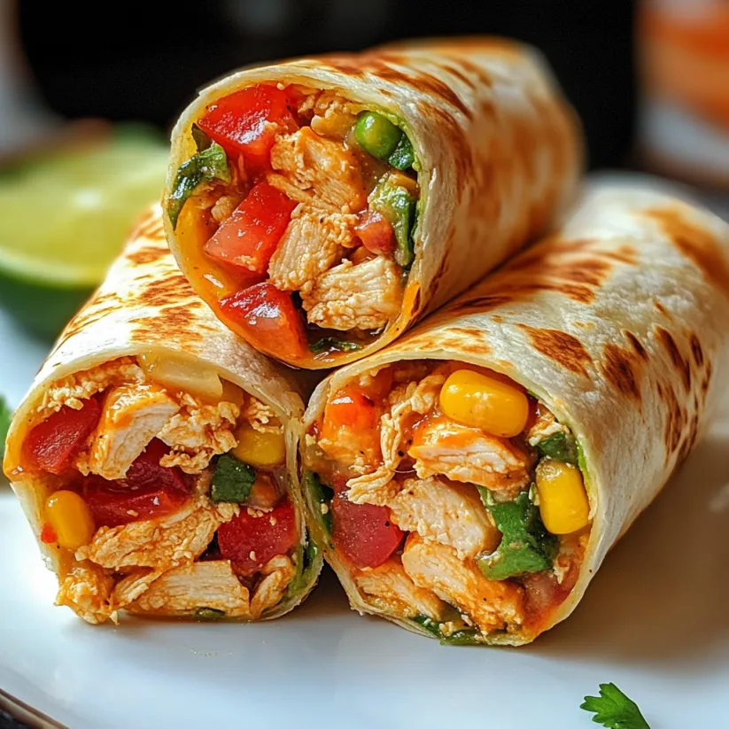A crunchy southwestern chicken wrap.