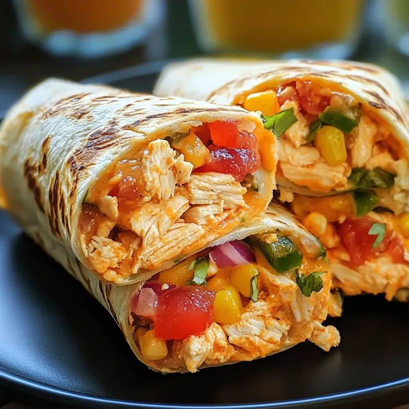 A crunchy southwestern chicken wrap.