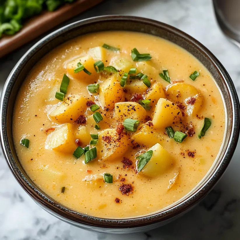 A bowl of creamy cajun potato soup.