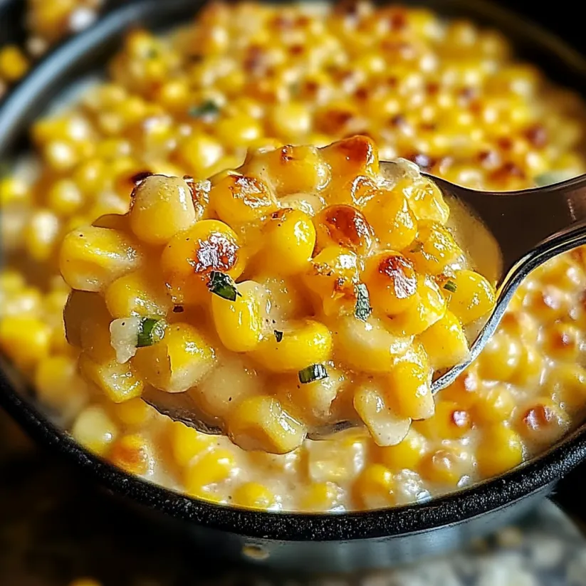A spoonful of honey butter skillet corn.
