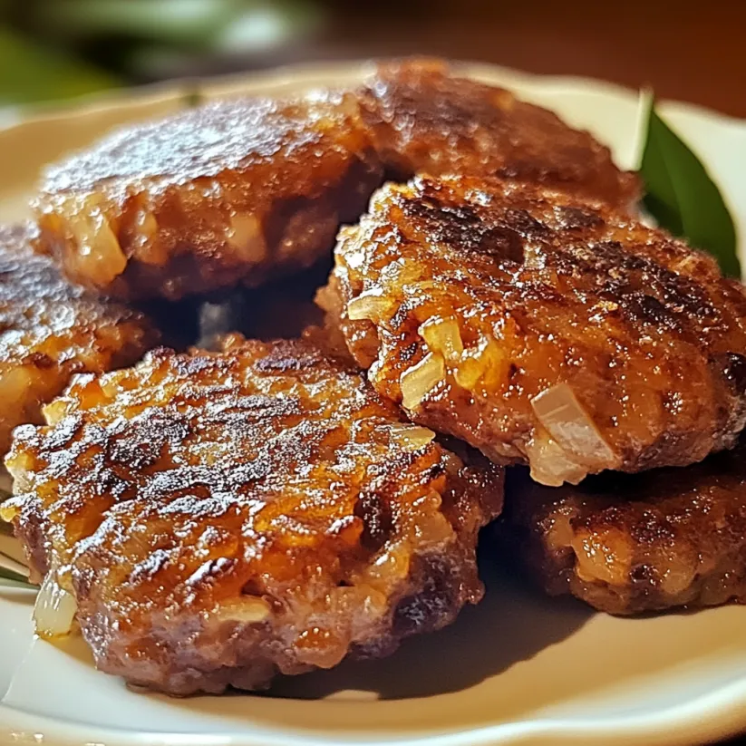 A plate of beef rissoles.